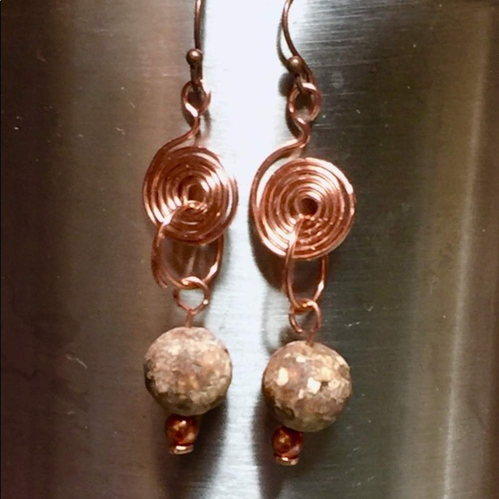 “Copper & Stone” NWOT Artisan Earrings
